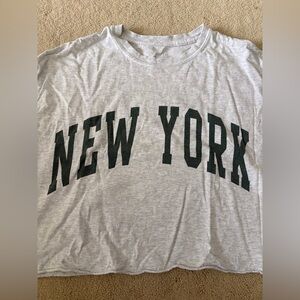 Brandy Melville Gray New York Graphic T-Shirt